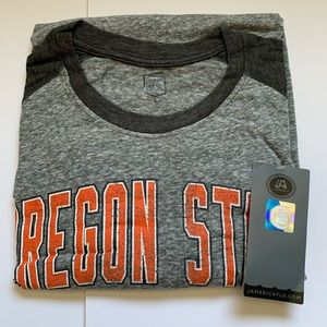 J America NCAA Oregon State Beavers Men's AAA Gray Baseball Tee Small